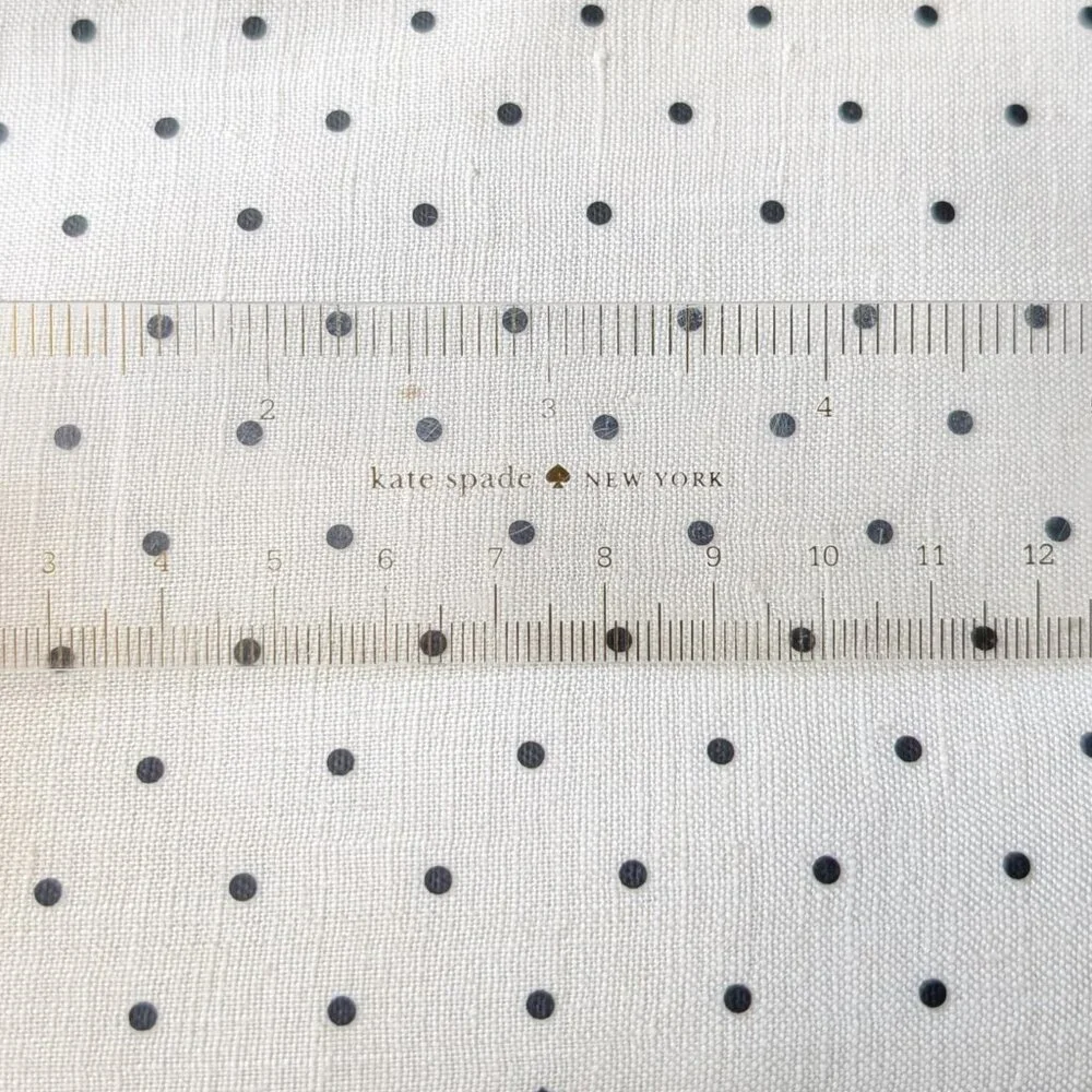 Kate Spade New York Ivory Black Polka Dots Zippered Leatherette Pencil Pouch